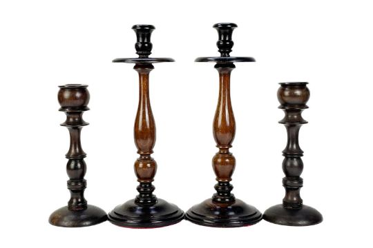 A collection of nine treen candlesticks. - Image 2 of 4