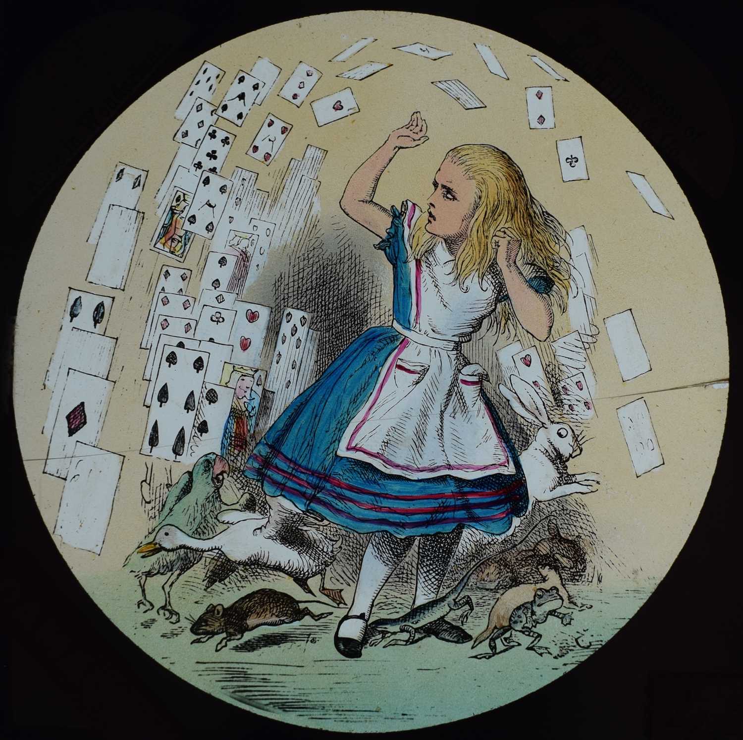 Magic lantern slides, Alice in Wonderland A complete set of 42 illustrations by Tenniel, of Lewis - Image 39 of 55