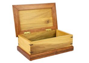 A Cherry and tulipwood with black walnut inlay jewellery box, Prenntek Designs, Marazion.