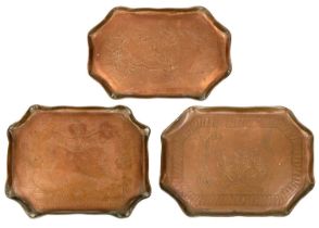 An Arts and Crafts copper tray probably Eustace of Hayle.