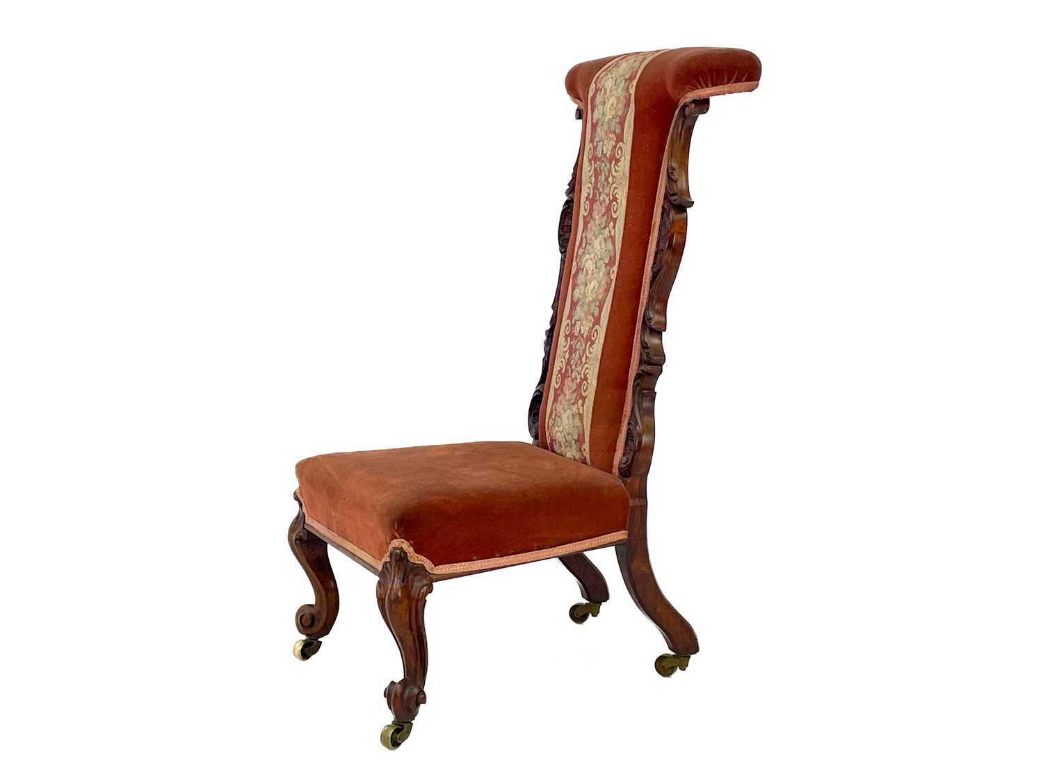 A Victorian rosewood framed prie dieu chair. - Image 6 of 7