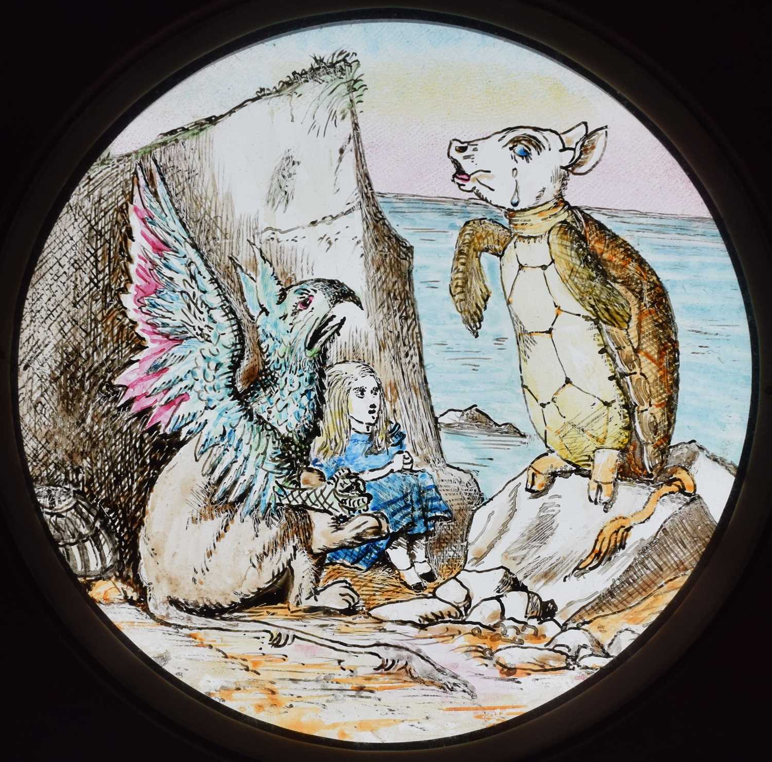 Magic Lantern Slides, Hand painted. Alice's Adventures in Wonderland & Through the Looking Glass. A - Image 38 of 48