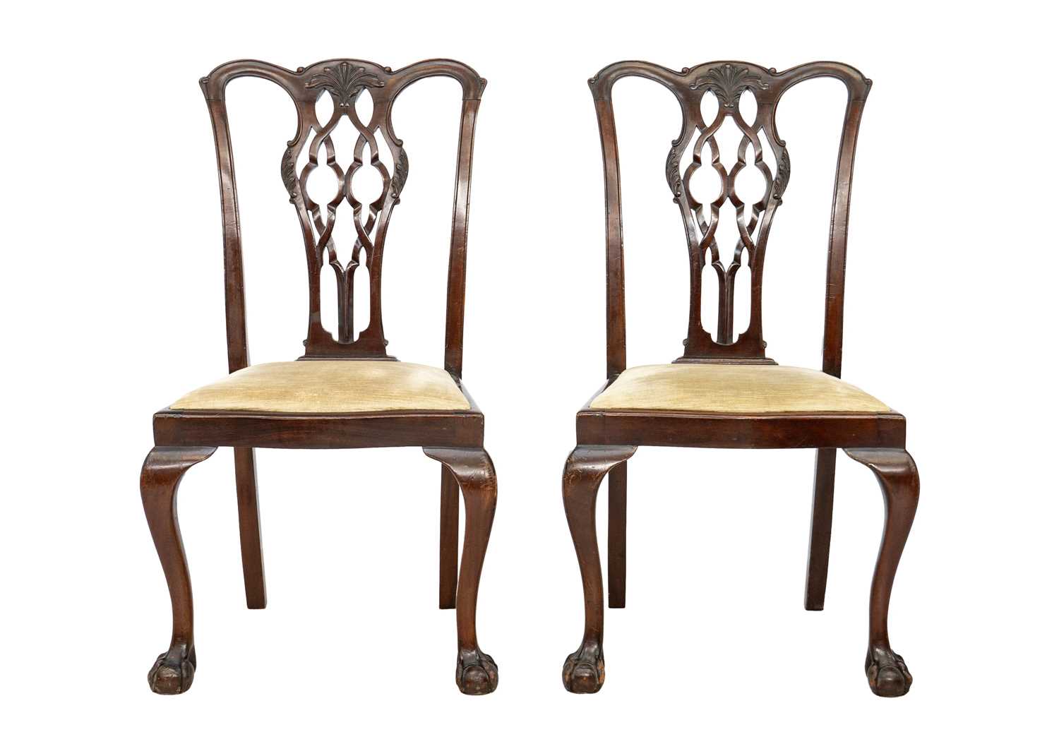 A set of six Chippendale design mahogany dining chairs. - Image 3 of 5
