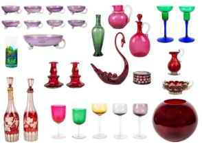 A collection of coloured glass.