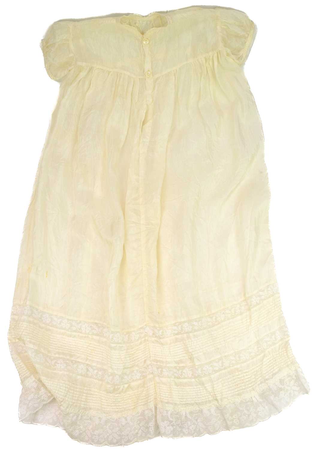 A 19th century infant's silk and lace christening gown. - Image 4 of 4