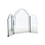 A Venetian style triptych dressing table mirror.