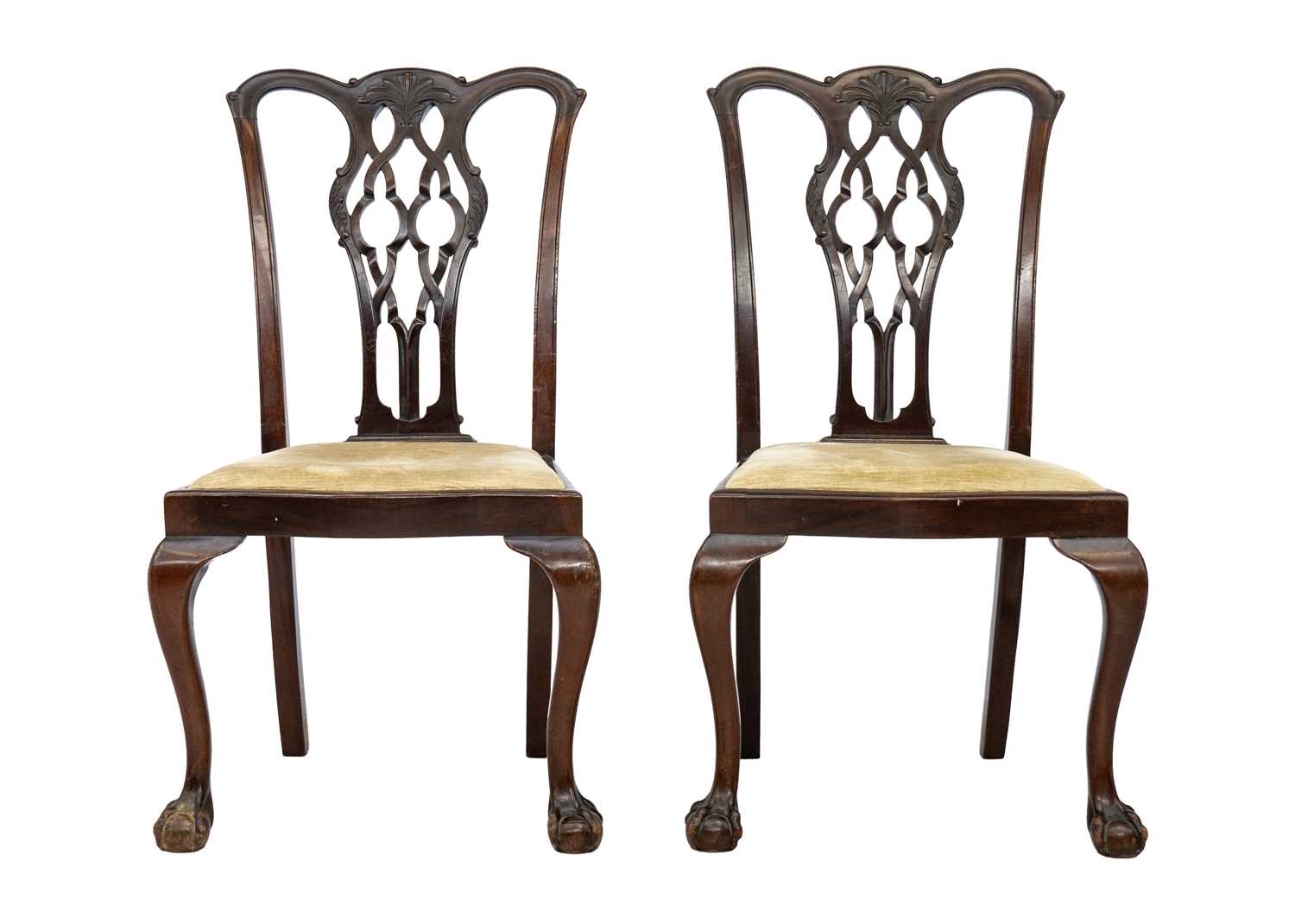 A set of six Chippendale design mahogany dining chairs. - Image 4 of 5
