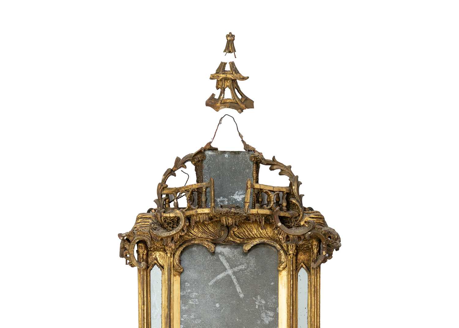 A George III gilt gesso and carved wood wall mirror. - Image 3 of 3