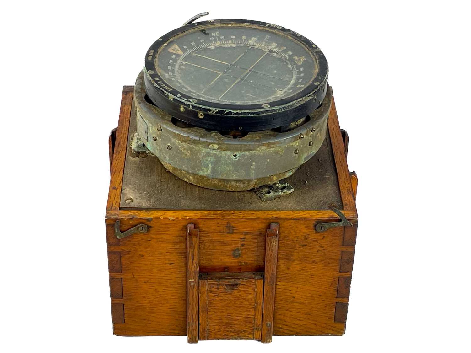 A WWII oak cased Air Force compass. - Image 2 of 5