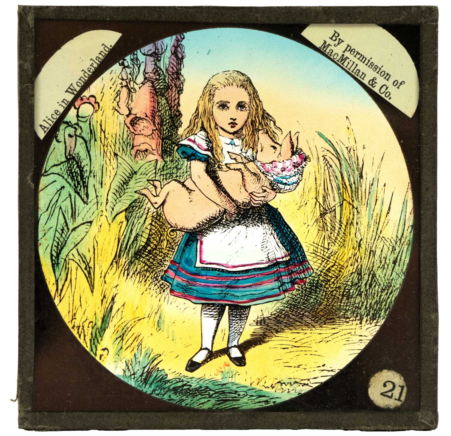 Magic lantern slides, Alice in Wonderland A complete set of 42 illustrations by Tenniel, of Lewis - Image 12 of 55