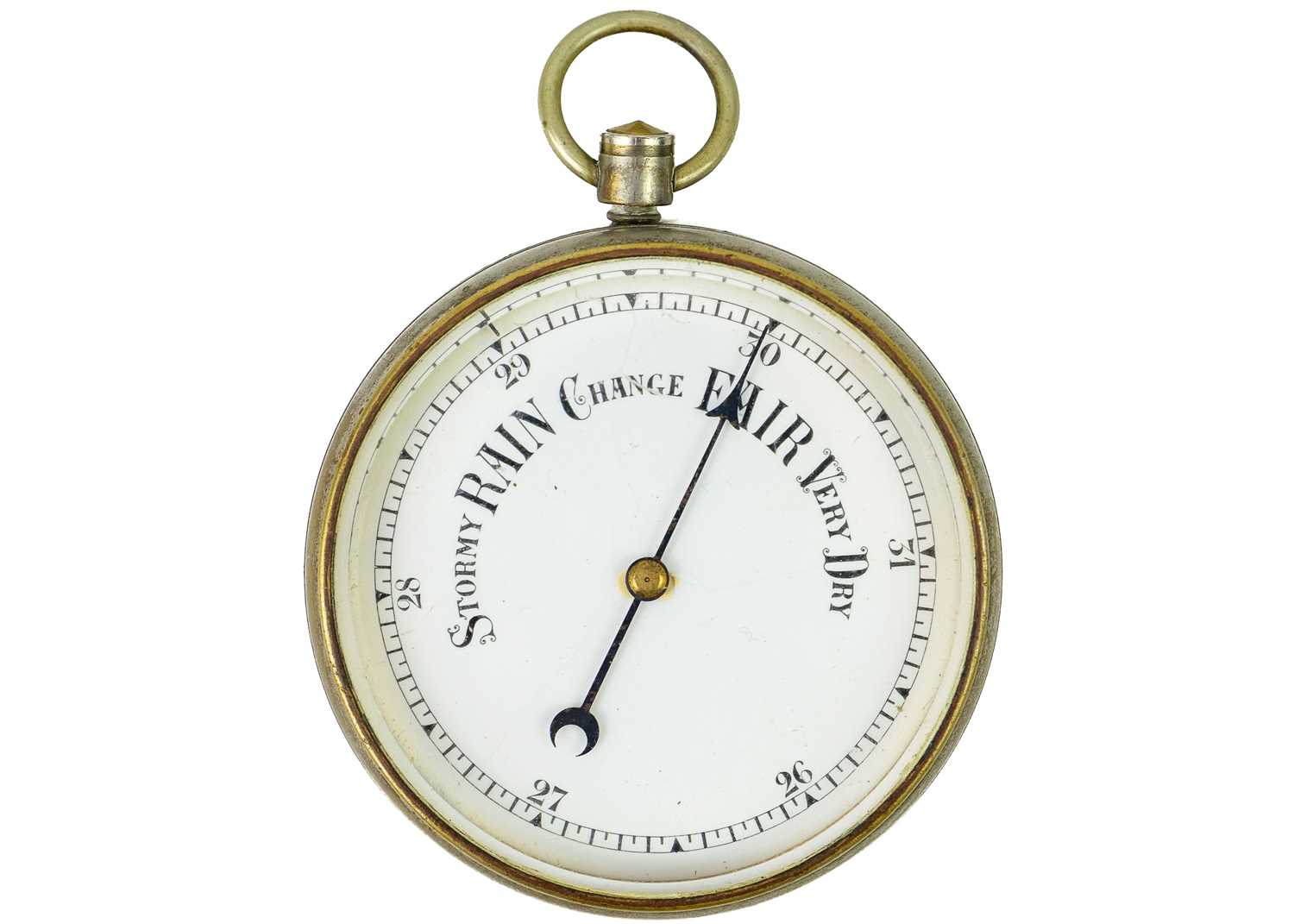 An early 20th century silvered brass aneroid pocket barometer by Lawrence & Mayo London. - Image 3 of 6