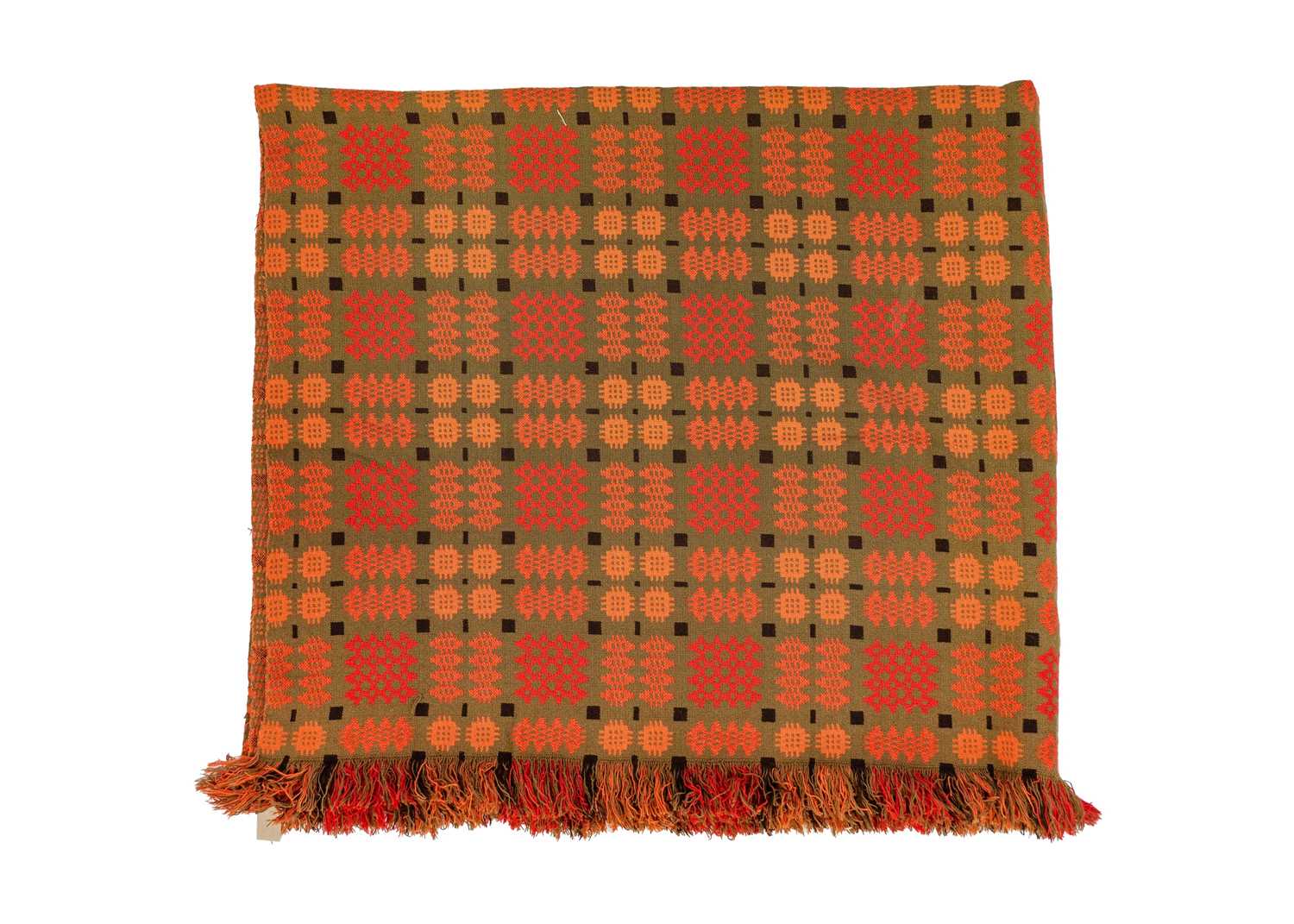 A Welsh wool blanket of traditional Caernarfon design.