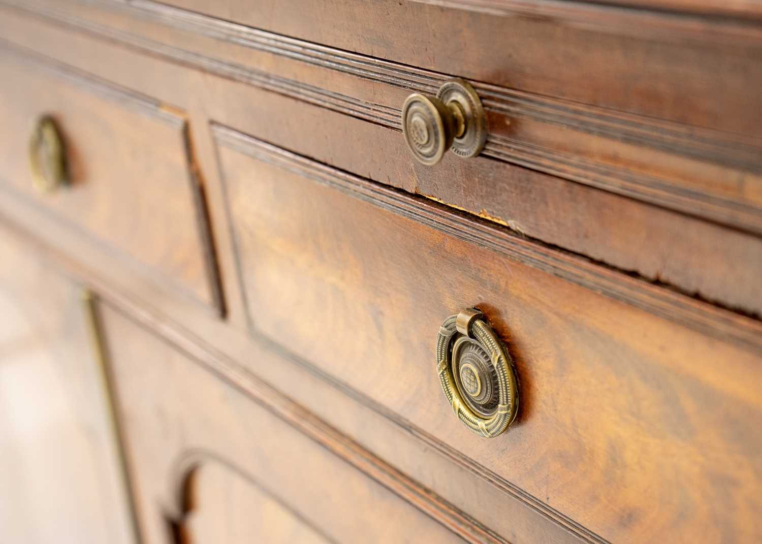 A George III mahogany side cabinet/low press. - Image 5 of 13