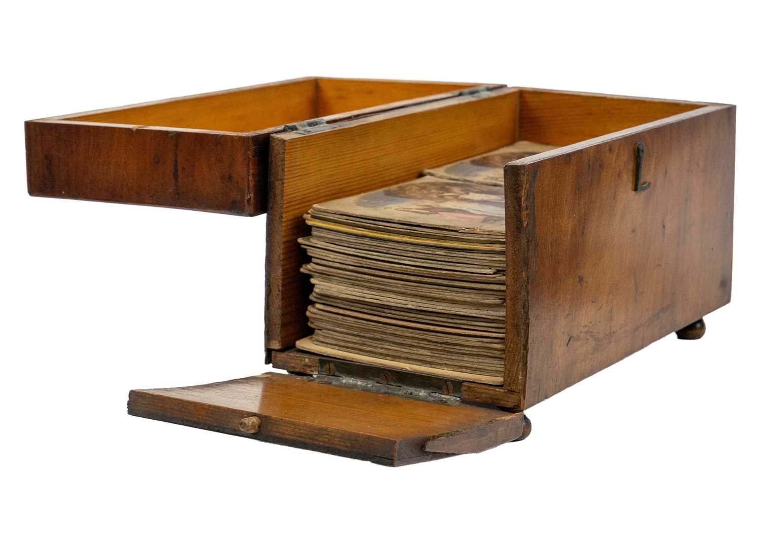 A Victorian walnut cased Brewster type stereoscopic viewer. - Image 3 of 9