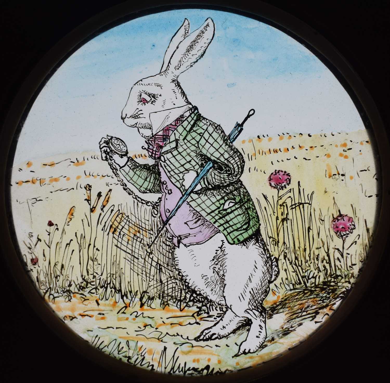 Magic Lantern Slides, Hand painted. Alice's Adventures in Wonderland & Through the Looking Glass. A - Image 18 of 48