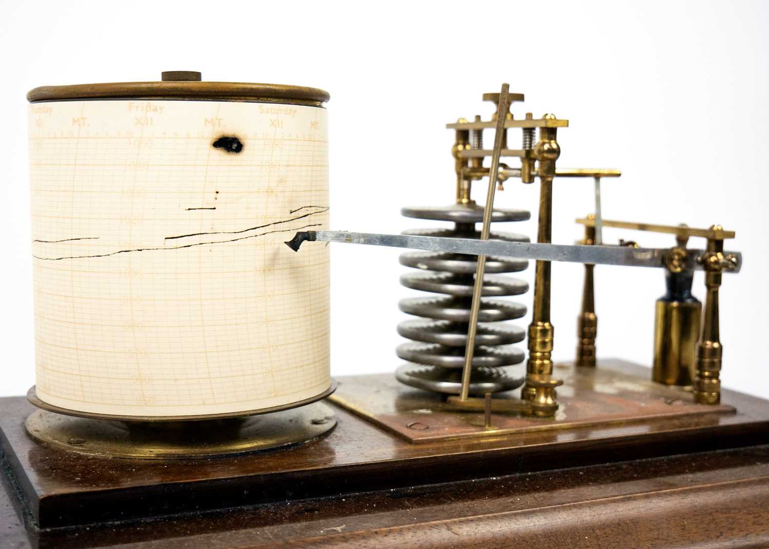 A late Victorian rosewood cased barograph. - Image 3 of 4