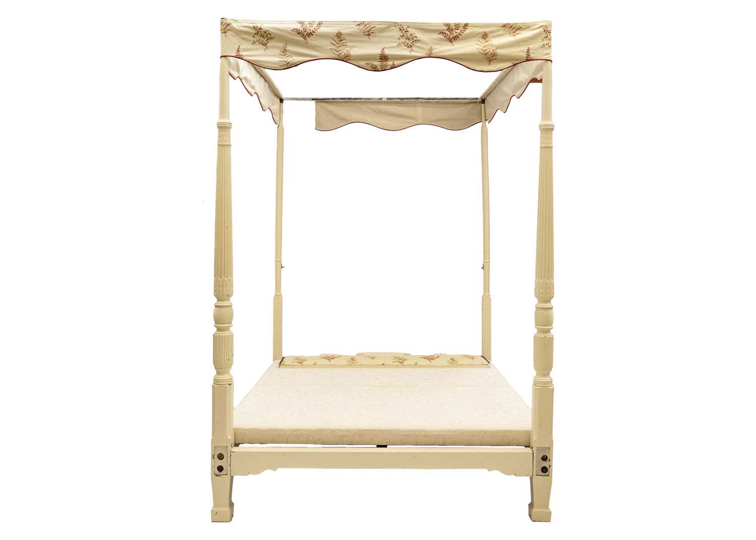 A late Victorian mahogany painted four poster bed. - Image 3 of 4