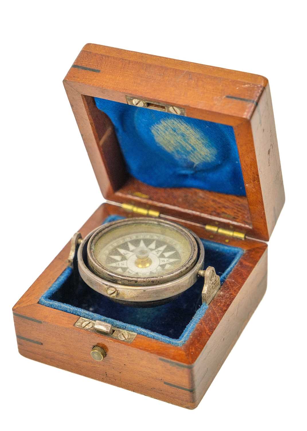 A 19th century Gentleman's travelling gimble mounted pocket compass. - Image 2 of 2