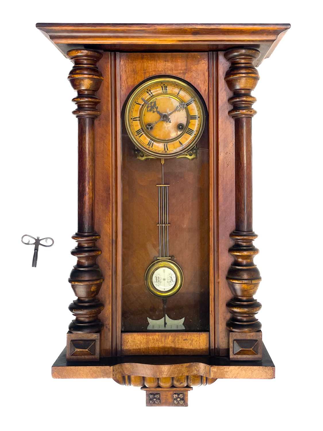 A German Kienzle walnut cased wall clock.