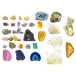 A collection of rough minerals.