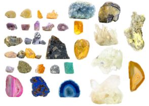 A collection of rough minerals.