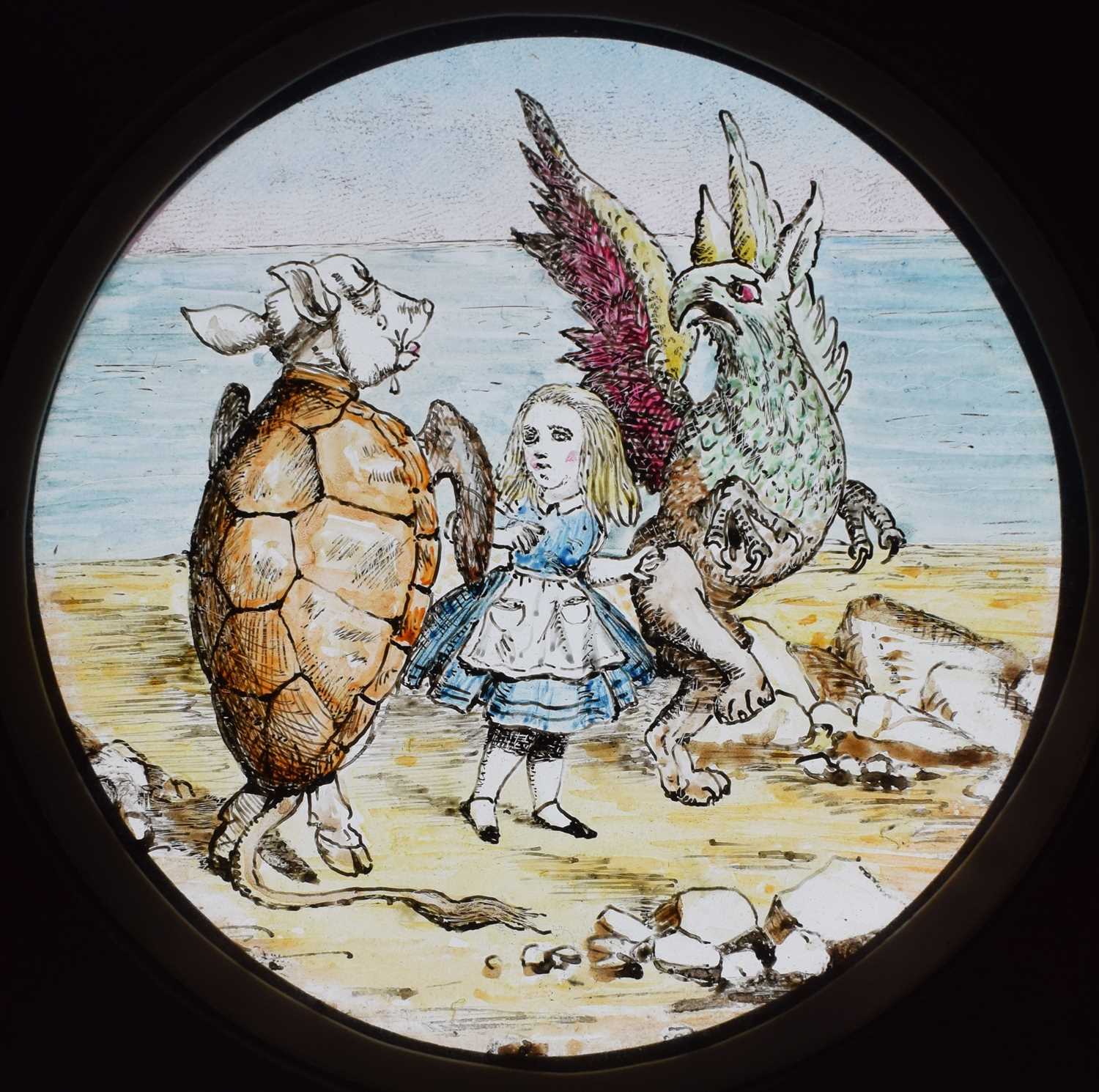 Magic Lantern Slides, Hand painted. Alice's Adventures in Wonderland & Through the Looking Glass. A - Image 39 of 48