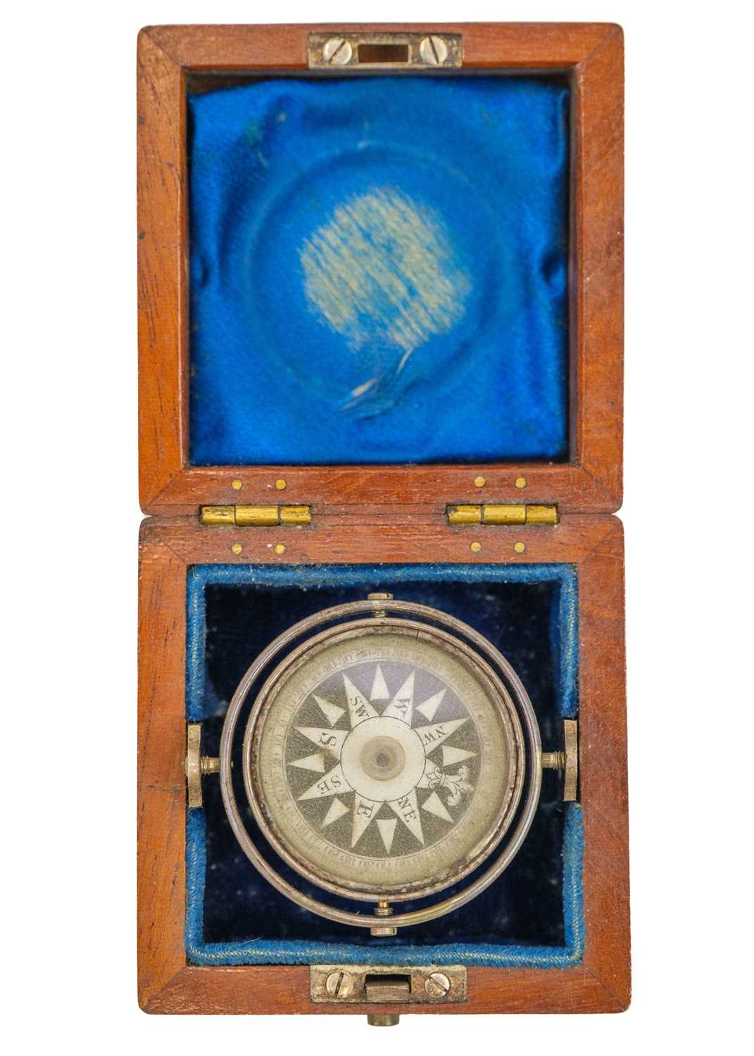 A 19th century Gentleman's travelling gimble mounted pocket compass.