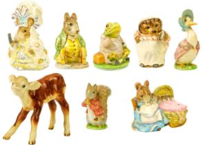 Seven Beswick Beatrix Potter figures with gold backstamps.