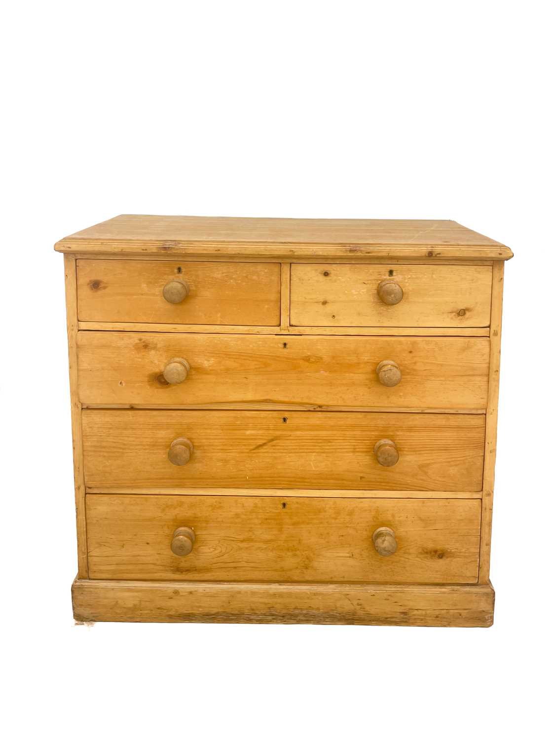 A pine chest of two short and three long drawers. - Image 2 of 3