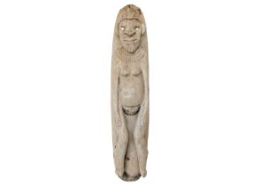 A large African wood carved female figure.