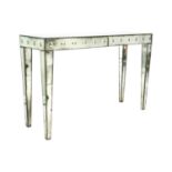 A Venetian style bubble mirror console table.