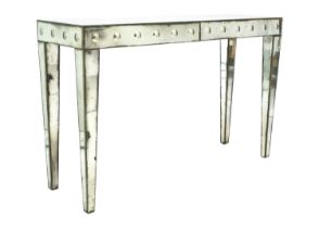 A Venetian style bubble mirror console table.