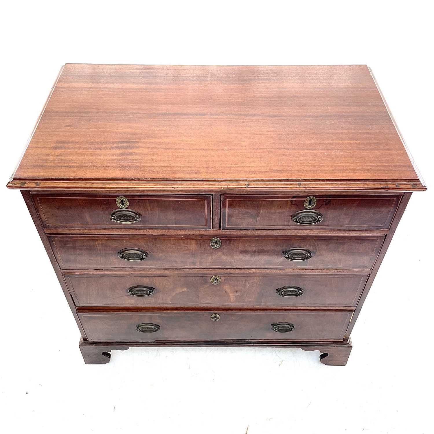 A George III mahogany chest. - Image 3 of 4