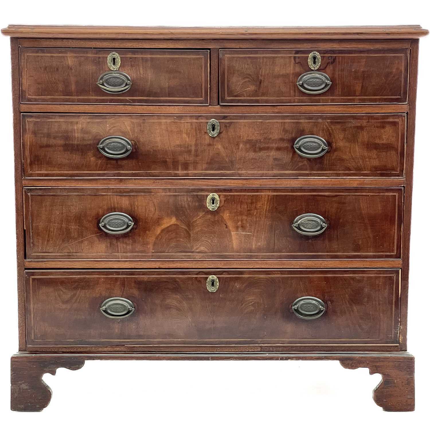 A George III mahogany chest. - Image 2 of 4