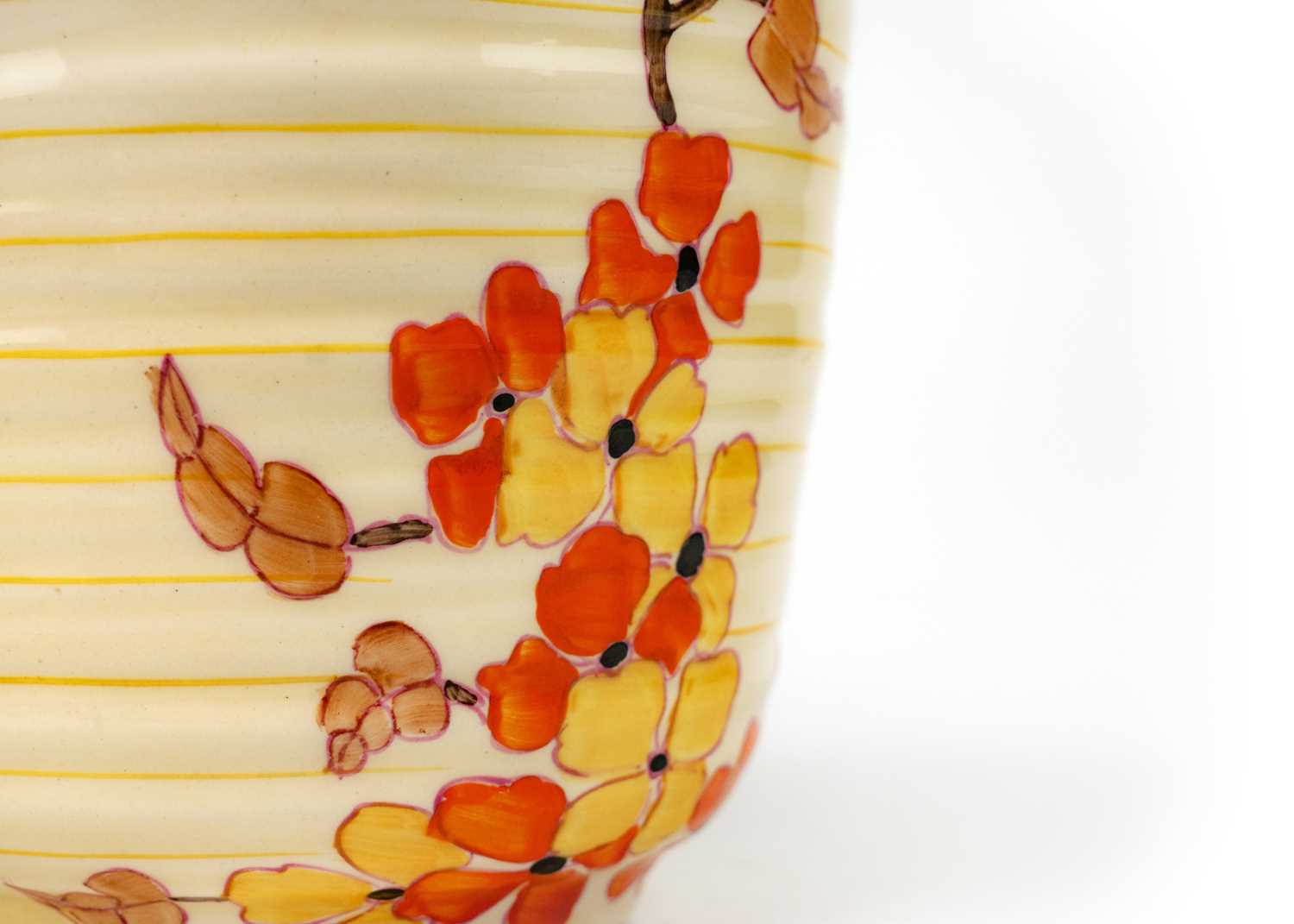 A Clarice Cliff Orange Hydrangea pattern 563 Greek shape jug. - Image 5 of 7