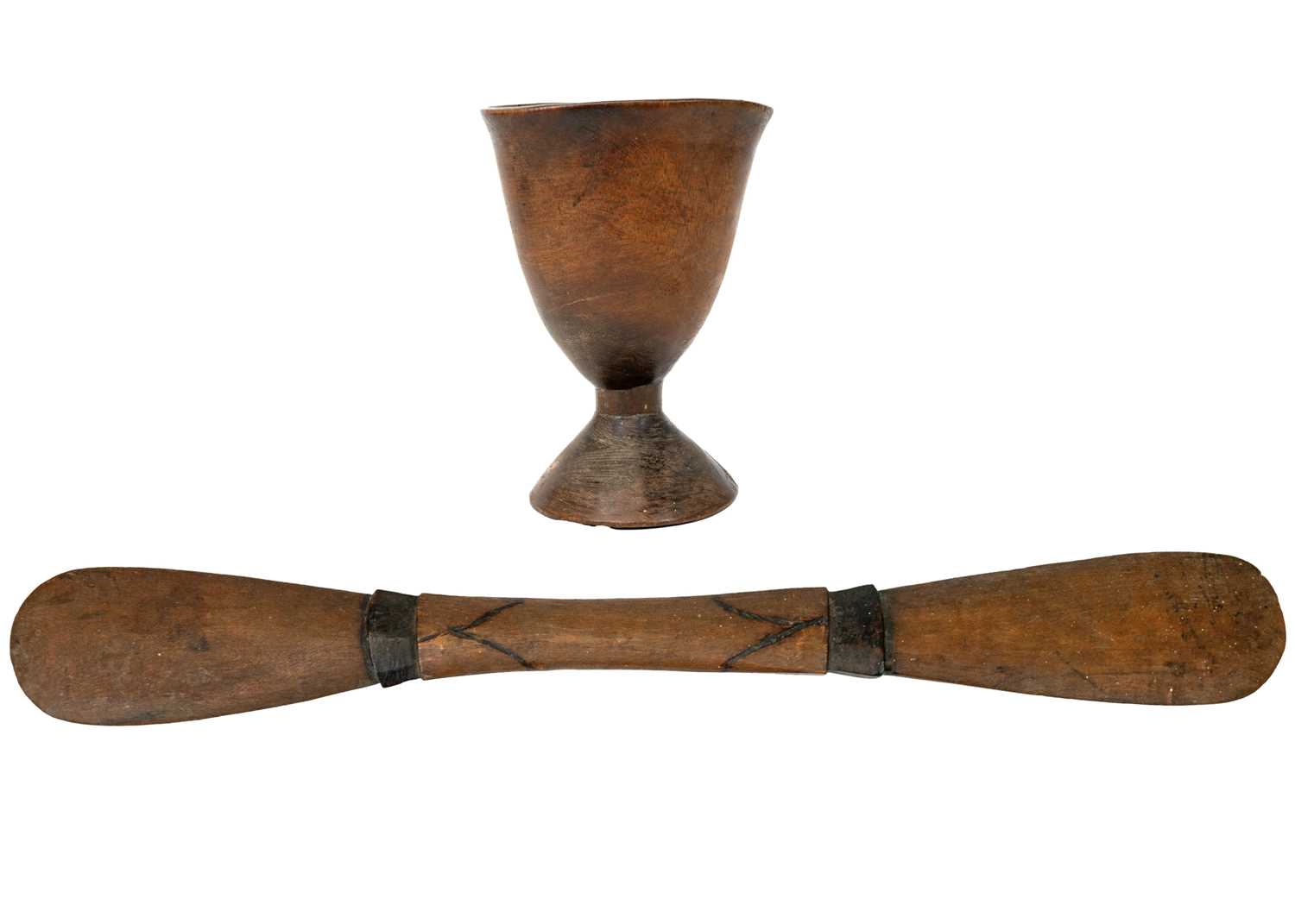 An African carved chalice or libation cup.