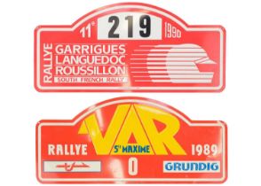 Two French colour lithograph car rally signs.