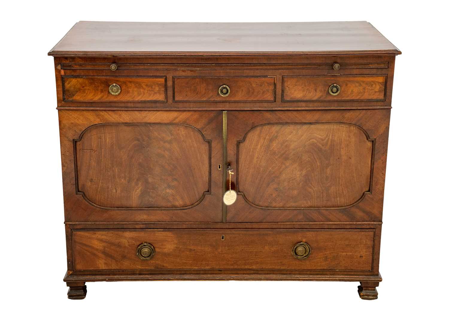 A George III mahogany side cabinet/low press. - Image 7 of 13