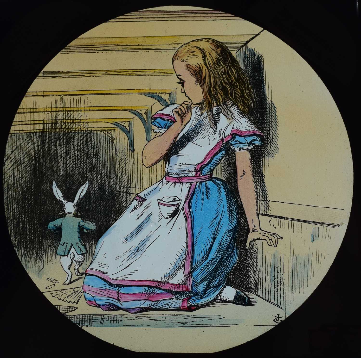 Magic lantern slides, Alice in Wonderland A complete set of 42 illustrations by Tenniel, of Lewis - Image 17 of 55