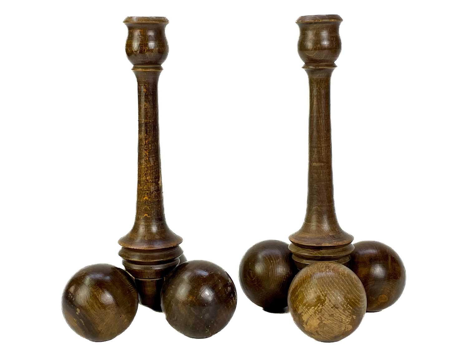 A collection of nine treen candlesticks. - Image 3 of 4