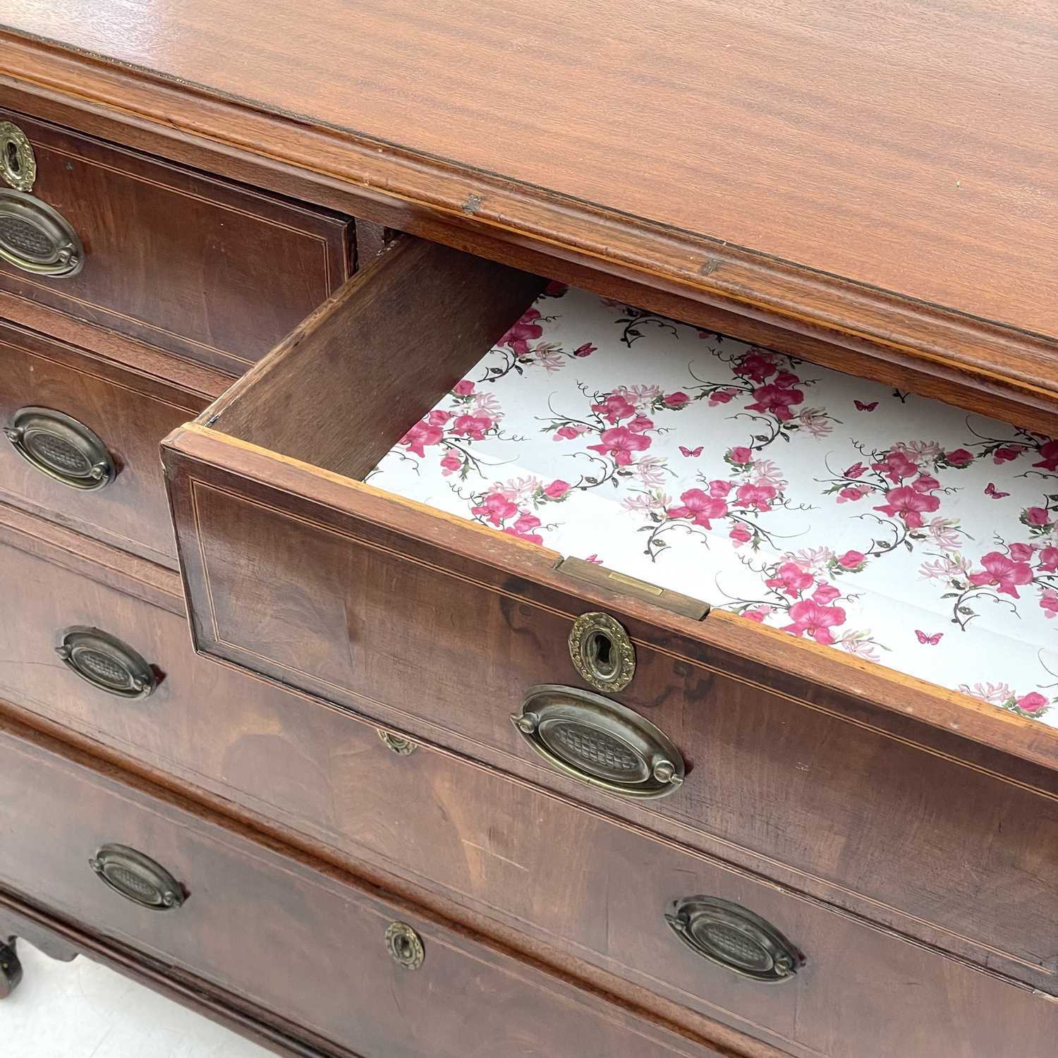 A George III mahogany chest. - Image 4 of 4