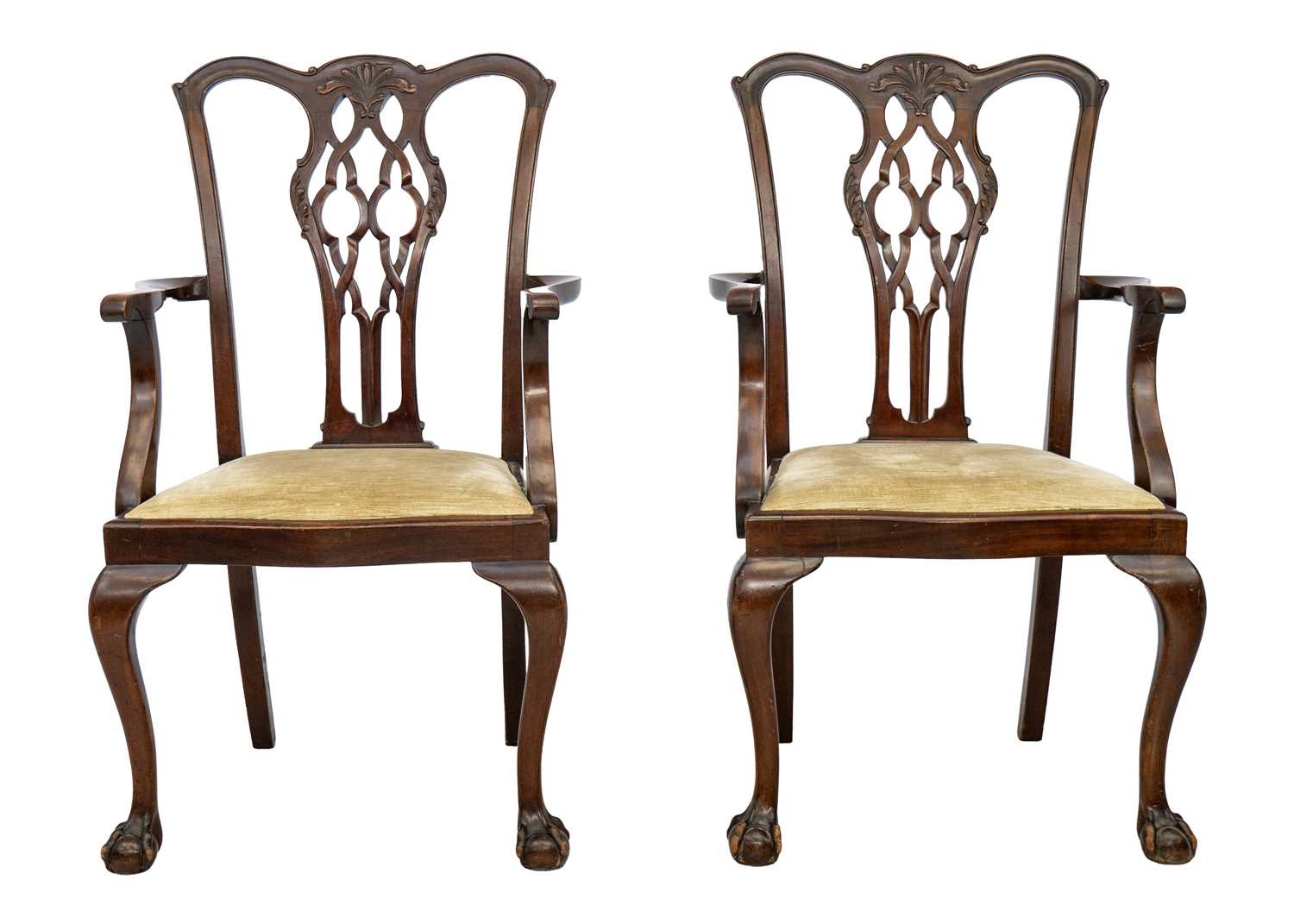 A set of six Chippendale design mahogany dining chairs. - Image 2 of 5