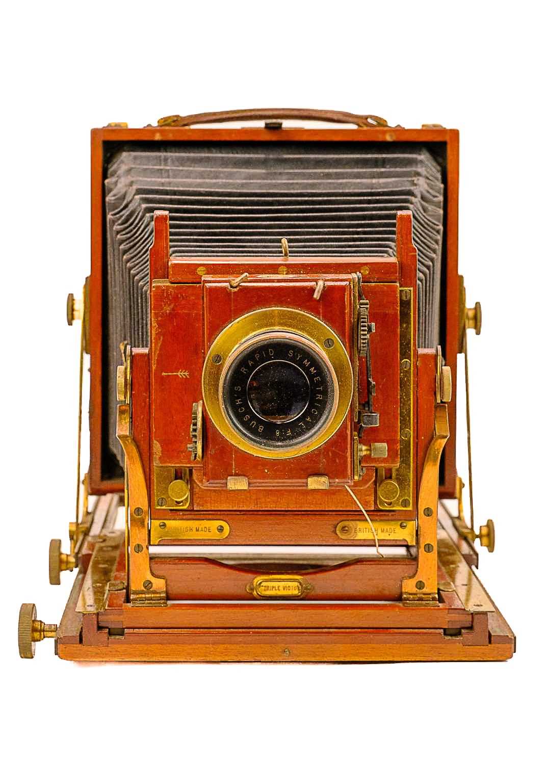 A Thornton Pickard Triple Victo mahogany folding plate camera. - Image 2 of 8