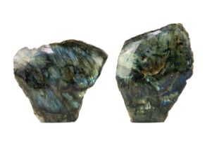 Two polished Labradorite free form mineral specimens.