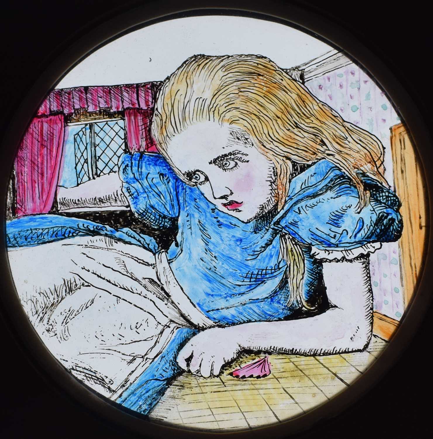Magic Lantern Slides, Hand painted. Alice's Adventures in Wonderland & Through the Looking Glass. A - Image 22 of 48