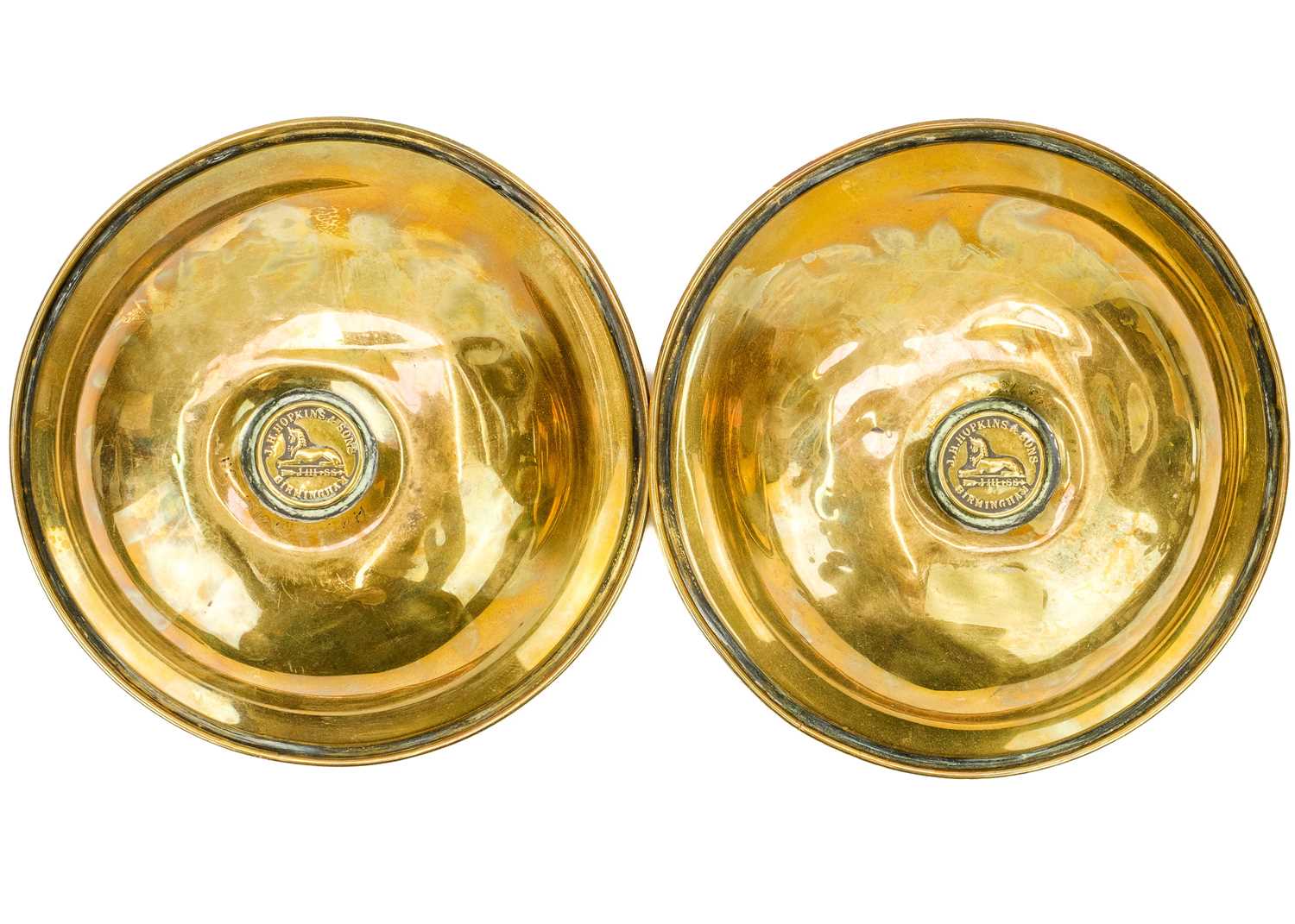 A pair of European hexagonal brass candlesticks. - Image 8 of 15