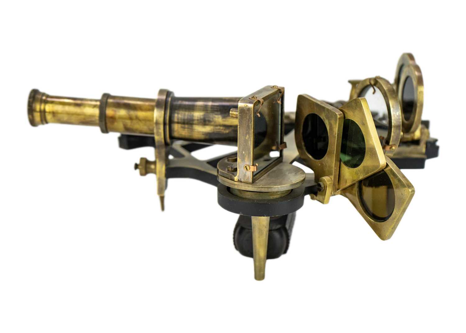 A lacquered brass sextant. - Image 4 of 4