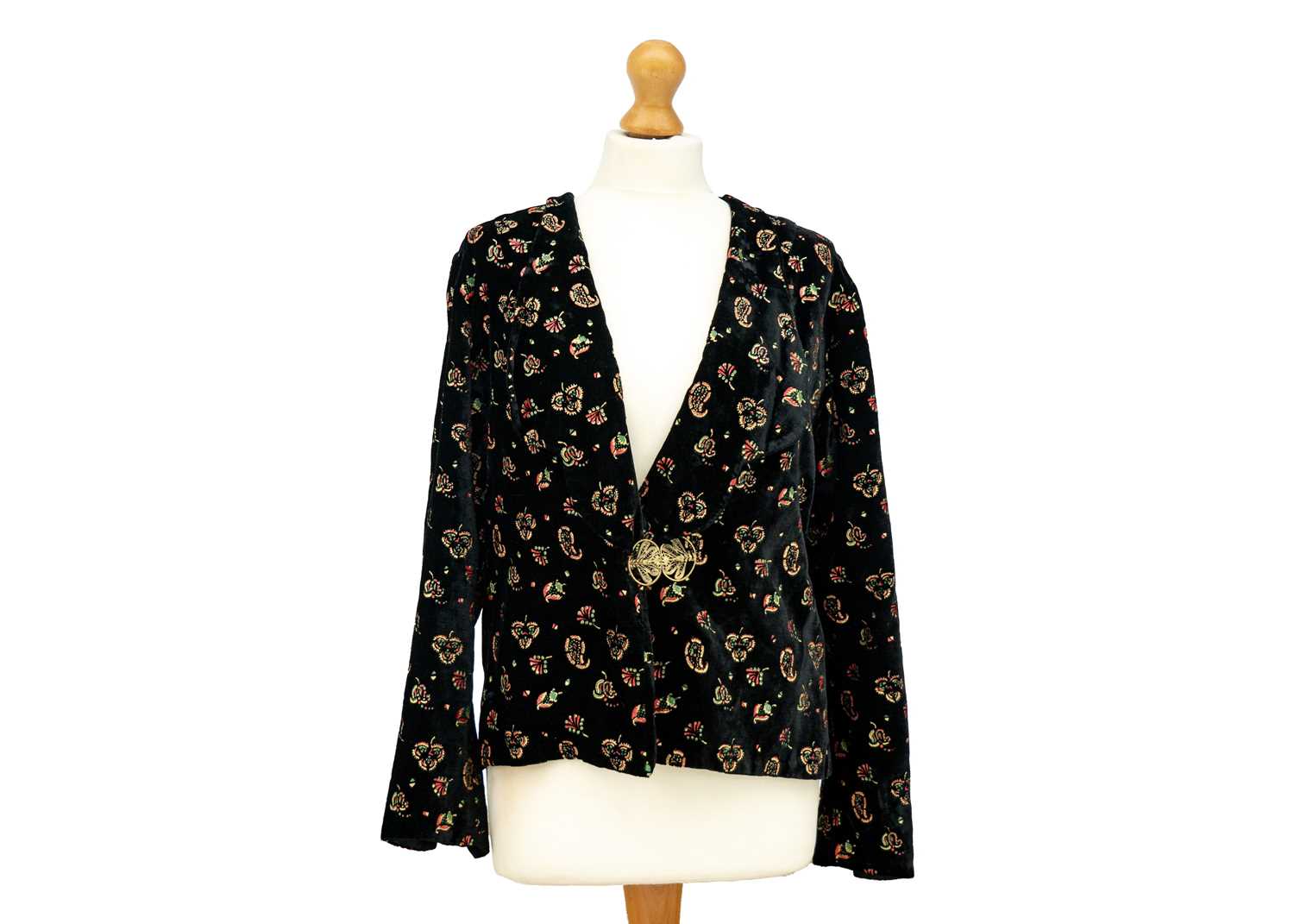 An early-mid 20th century black velvet ladies jacket.