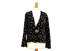 An early-mid 20th century black velvet ladies jacket.