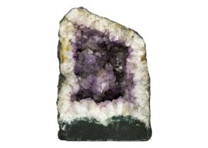 A free standing amethyst 'cathedral' geode.